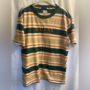 Guess green and orange Striped Tee